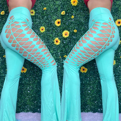 Turquoise Weaved Flares