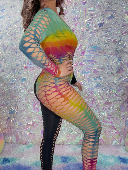 Black Rainbow Long Sleeve Jumpsuit