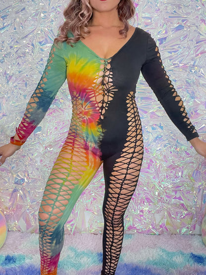 Black Rainbow Long Sleeve Jumpsuit