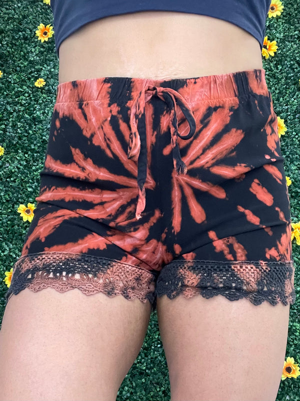 Bleach Tiedye lace shorts