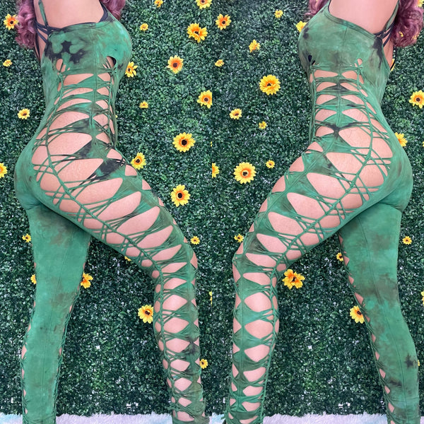 Green Weaved Jumpsuit