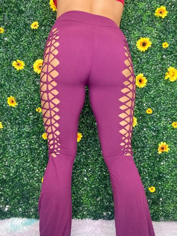 Plum Weaved Flares