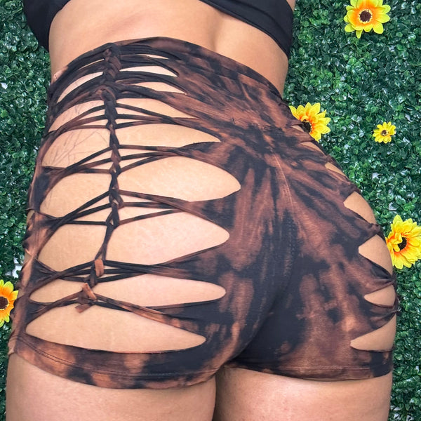 Black Tiedye Weaved Shorts