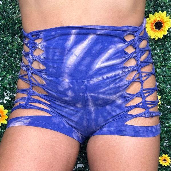 Blue Tiedye Weaved Shorts