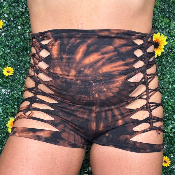 Black Tiedye Weaved Shorts