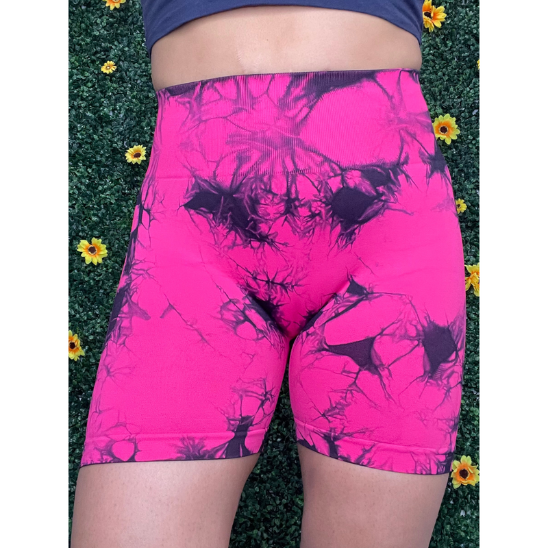 Pink Tiedye Gym Shorts