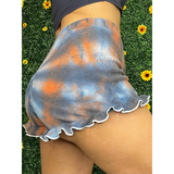 Tiedye ruffle shorts