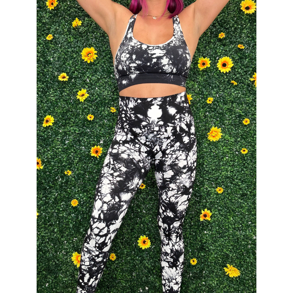 Black Tiedye Athletic Set