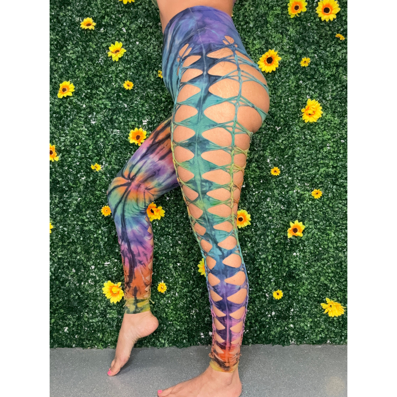 Rainbow weaved leggings