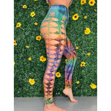 Rainbow weaved leggings