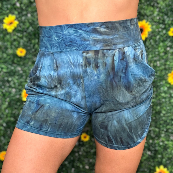 Teal Tiedye Shorts