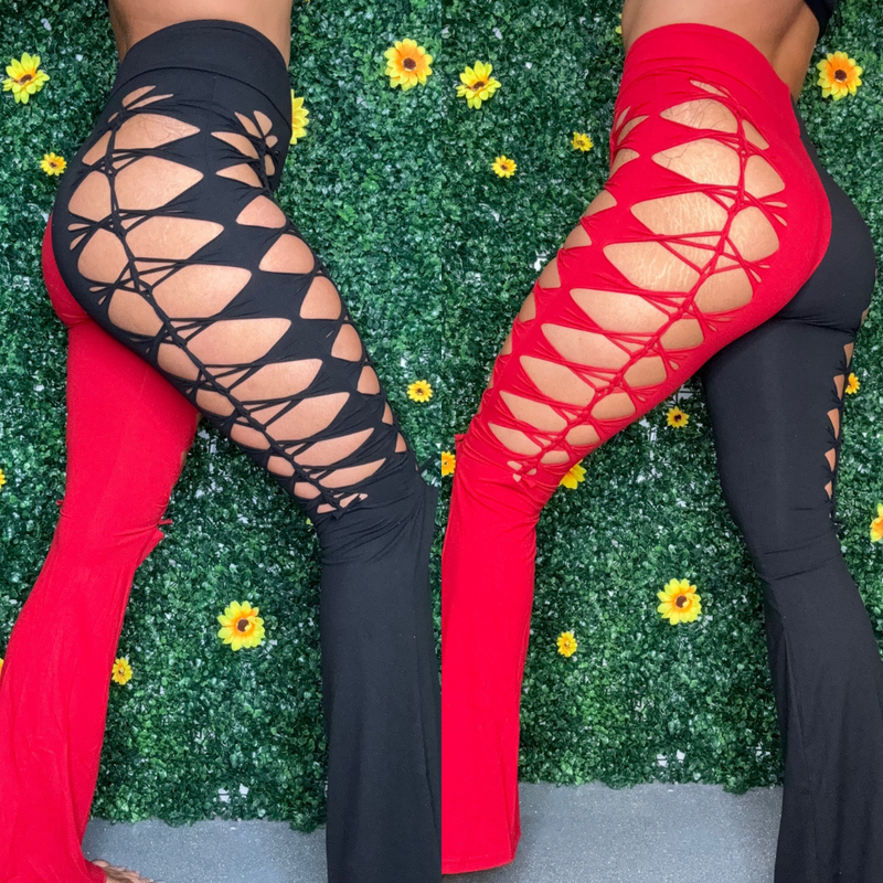 Black & Red Weaved Flares