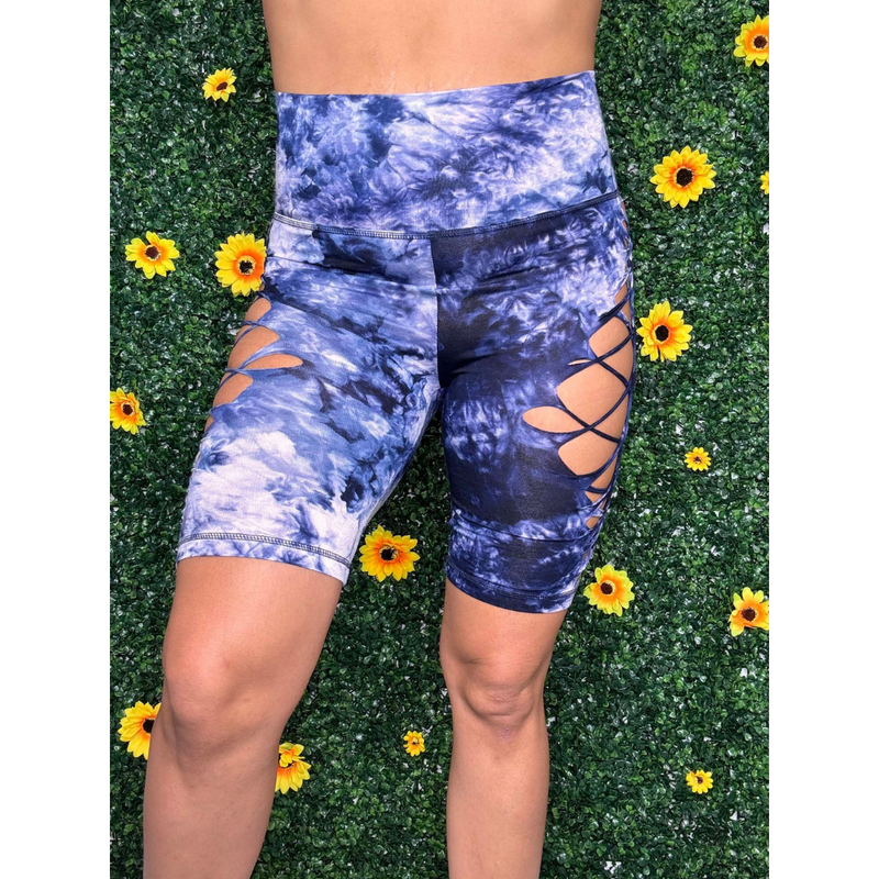 Blue Tiedye Weaved Shorts