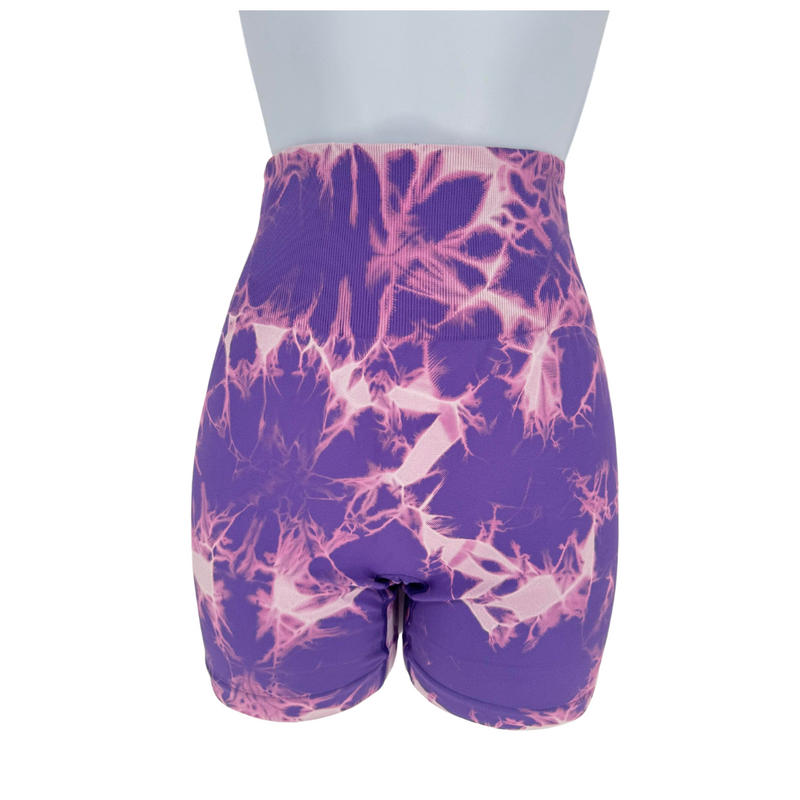 Purple Tiedye Workout Shorts