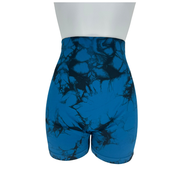 Blue Tiedye Workout Shorts